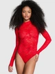 Боди Victoria's Secret WINK LACE LONG-SLEEVE BODYSUIT M Красный (26957314) - изображение 1