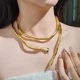 Довге кольє «Змія» SnakeHugs, 90 см, золотисте - зображення 6