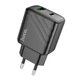 Сетевое зарядное устройство Hoco CS23A 30W/3A USB+Type-C с быстрой зарядкой Black - изображение 1