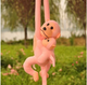 Maskotka Lean Toys Małpka z dzieckiem Różowa 90 cm 16836 (5905884451533) - obraz 4