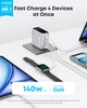 Сетевое зарядное устройство Anker Laptop GaN Charger Silver, 140W 3xUSB-C 1xUSB-A Display (B2697G41) + кабель USB Type-C - изображение 2