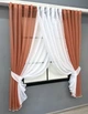 Кухонные шторки VR-Textil № 096к с подвязками коралловый с белым 400х170 см (52-1193) - изображение 2