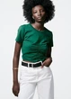 Футболка жіноча Zara T-SHIRT WITH RUCHING GREEN S Зелена (0962\818\500) - изображение 1