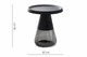 Стіл кавовий 50*50 см Elle, Black top grey glass base - зображення 3