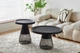 Стіл кавовий 50*50 см Elle, Black top grey glass base - зображення 4