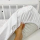 Непромокаемая простыня на резинке 120х60 см Oh My Kids "Сердечки" розовый - изображение 4