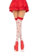 Панчохи Leg Avenue Polka Dot Mushroom Thigh Highs, One Size, біло-червоні, на гумці, малюнок - гриби - зображення 2