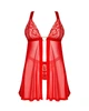 Бебі-дол та стрінги червоного кольору Obsessive Elianes babydoll & thong розміри XS/S - зображення 3