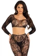 Комплект Leg Avenue Crop top & footless tights, One Size, черный, кроп-топ и колготки без стопы - изображение 3
