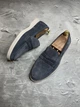 Мужские замшевые лоферы весенне-осенние, серые, 40р, 2208 - изображение 6