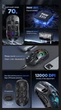 Мышь T-WOLF X3 беспроводная игровая с аккумулятором, PAW 3311, 12000 DPI 2,4G+Bluetooth Black - изображение 8