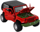 Auto terenowe Lean Toys metalowe z napędem frykcyjnym na baterie 1:32 Czerwone (16291) (5905679078242) - obraz 4