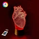 3D ночник "Сердце 2" (УВЕЛИЧЕННОЕ ИЗОБРАЖЕНИЕ) + пульт ДУ + сетевой адаптер + батарейки (3ААА) 3DTOYSLAMP - изображение 1