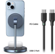 Bezprzewodowa stacja ładująca Ugreen CD317 2in1 Qi2 USB-C MagSafe Black (6957303896684) - obraz 2