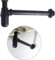 Сифон для раковини Mixxus Siphon-01 BLACK 1 1/4" без випуску (під донний клапан) чорний/латунь - зображення 1