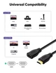 Кабель-подовжувач HDMI, F-to-M, 4K 60Hz, 2K 144Hz, 0.3m, Black - зображення 4