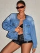 Куртка джинсовая женская SHEIN GD-00210574 S Синяя (DN3012300099792) - изображение 4