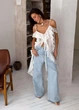 Блузка с воланами длинная ART KNIT молочная, S 040749 - изображение 2