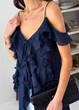 Блузка з воланами довга cиня, L ART KNIT 040759 - зображення 6