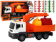 Ciężarówka śmieciarka Lean Toys z dźwigiem z napędem frykcyjnym i dźwiękami 1:16 Pomarańczowa (16616) (5905884452028) - obraz 2