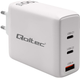 Ładowarka sieciowa Qoltec GaN 100W 5-20V 2x USB-C PD QC 3.0 White (5901878518268) - obraz 2