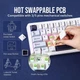 Механічна бездротова (Bluetooth + 2,4G) клавіатура з HOT SWAP AULA F65 RGB 67 Key, WIN/MAC УКР/АНГЛ BLACK/WHITE (F65BW) - изображение 5