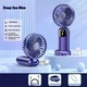 Портативний міні вентилятор Mini fan AND892 з підставкою для телефону та дисплеєм Фіолетовий - зображення 1