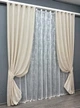 Комплект штор VR-Textil Жаккард Мрамор 100х270 2шт и Тюль 300х270 1763ш-1400т Молочный с белым 71-021/1 - изображение 2