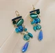 Сережки Кольорові камінці Fashion Earrings різнобарвні - зображення 5