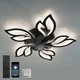 Управляемая светодиодная люстра с вентилятором FAN ASTRA 85W+18W 5F 680×120мм Черная - изображение 1