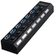 USB 3.0 хаб на 7 портов BauTech с блоком питания и кнопками отключения Чёрный (1015-815-00) - изображение 2