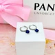 Срібні сережки з синім кристалом та прозорими камінцями Пандора Pandora 292381C01 - изображение 4