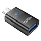 Адаптер Hoco UA36B Type-C male to USB female OTG transparent adapter Black - изображение 1