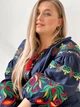 Жіноча вишита сукня MOTYV «Петриківка» темно-синя — лляна сукня-вишиванка гладдю з кишенями та поясом | Розмір XS - изображение 6