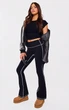 Топ чорний в рубчик з глибоким вирізом на спині S PrettyLittleThing - изображение 2