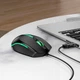 Миша Hoco GM37 Wonderful gaming luminous, ігрова, дротова, USB, 800-2400DPI, 1.4m, Чорний - зображення 5