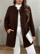 Пальто осеннее женское SHEIN GD-00209998 1XL Коричневое (DN3012300114118) - изображение 3