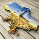 Часы настенные в форме карты Украины, часы карта Украины, часы патриотические HWD (W004) - изображение 3