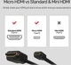 Кабель мультимедійний HDMI A -> Micro HDMI D 50 см (0.5м) 1.4v 2К FULL HD 1080P Чорний - зображення 12