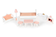 Drewniany domek dla lalek Ecotoys Barbie z zestawem mebli (D8112) (5905817000197) - obraz 4