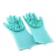 Силіконові рукавички зі щіткою для прибирання та миття посуду Kitchen Gloves бірюзовий (4775) - зображення 1