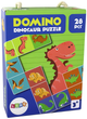 Puzzle Lean Toys Dwustronne domino dinozaury 10 x 5 cm 28 elementów 16516 (5905884450253) - obraz 1