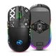 Бесшумная беспроводная игровая мышь HXSJ T90 Черная с RGB-подсветкой, 6400 DPI, 6 кнопок, Bluetooth + 2.4G - изображение 2