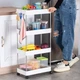 Этажерка на колесах 4 полки напольная белая Storage rack AND906 - изображение 1