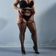 Колготки з отворами чорні капронки з інтим доступом 18+ панчохи на поясі сітка 875460 S-XXXXL - зображення 7