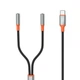 Аудіо-перехідник XO NB-R269B Type-C to dual AUX 3.5мм 1.2м black - изображение 1