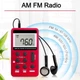 Кишеньковий міні-радіоприймач з акумулятором та навушниками Радіо FM AM STEREO Led-дисплей Silver - зображення 6