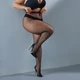 Женские колготки точки на сетке квадратики высокая посадка черные 88839 XS-XXXXL - изображение 7