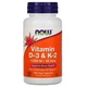 Вітамін Д NOW Vitamin D3 & K2 1000UI, 120 веган капс. - зображення 1