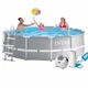 Бассейн каркасный Intex 26716-6 круглый на 8592 л из ПВХ и стали с картриджным насосом, хлоргенератором, скиммером, пылесосом, лестницей, тентом и подстилкой 366x99 см Серый (124-9-26716-6) - изображение 1